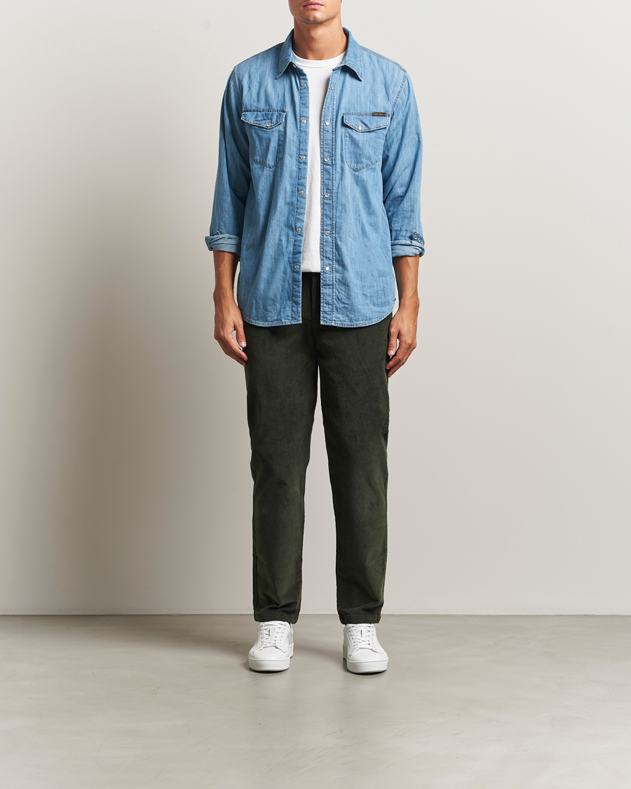 Homme | Pantalons | KnowledgeCotton Apparel | Chuck Regular Cord Trousers Olive