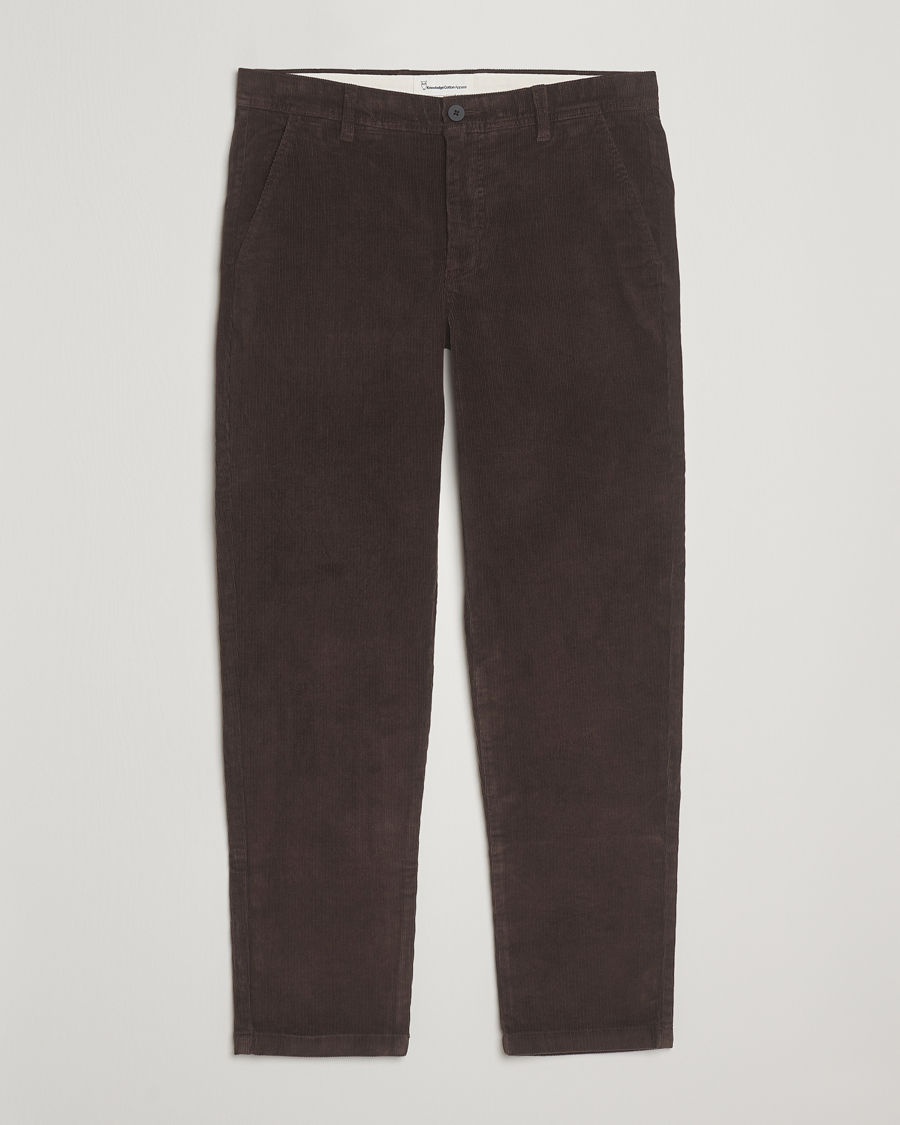 Homme | Pantalons | KnowledgeCotton Apparel | Chuck Regular Cord Trousers Chocolate