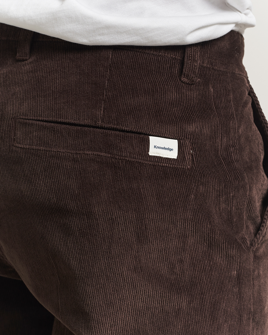 Homme | Pantalons | KnowledgeCotton Apparel | Chuck Regular Cord Trousers Chocolate