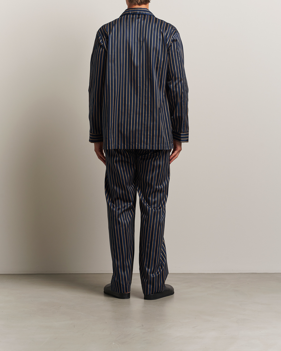 Homme | Peignoirs Et Pyjamas | Derek Rose | Striped Cotton Pyjama Set Navy