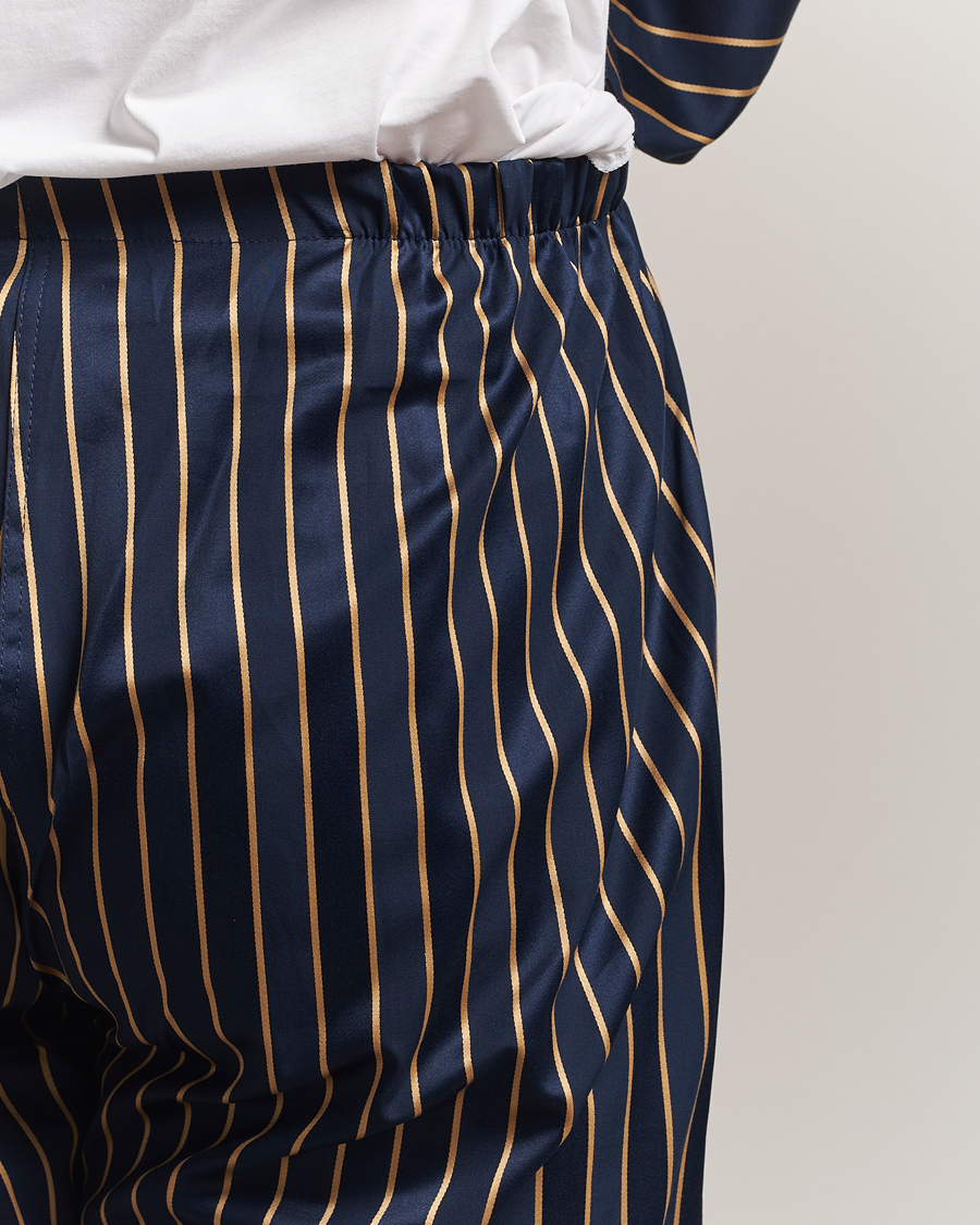 Homme | Peignoirs Et Pyjamas | Derek Rose | Striped Cotton Pyjama Set Navy