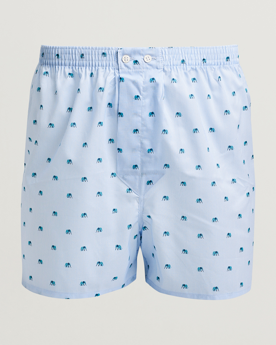 Homme | Sous-Vêtements Et Chaussettes | Derek Rose | Classic Fit Woven Cotton Boxer Shorts Light Blue