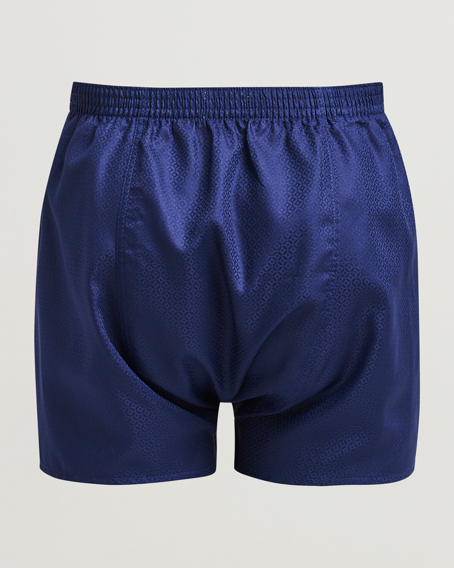 Homme | Sous-Vêtements Et Chaussettes | Derek Rose | Classic Fit Woven Cotton Boxer Shorts Navy