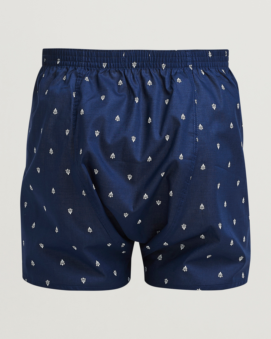 Homme | Sous-Vêtements Et Chaussettes | Derek Rose | Classic Fit Woven Cotton Boxer Shorts Navy