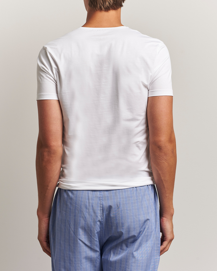 Homme | T-shirts | Derek Rose | Pima Cotton V-Neck T-Shirt White