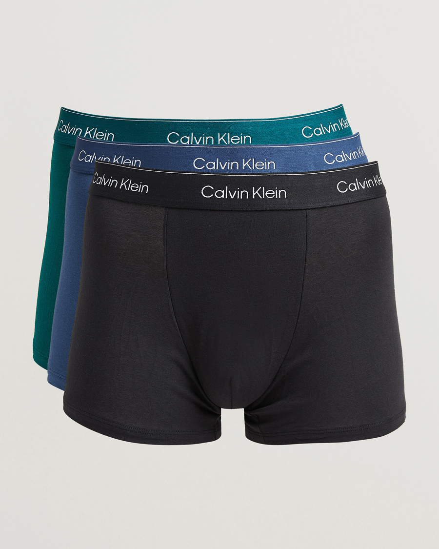 Homme | Sous-Vêtements Et Chaussettes | Calvin Klein | 3-Pack Icon Cotton Stretch Relaxed Trunk Green/Black/Blue