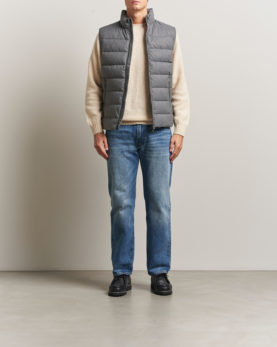 Homme | Gilets | Save The Duck | Italo Padded Flannel Vest Mid Grey Melange