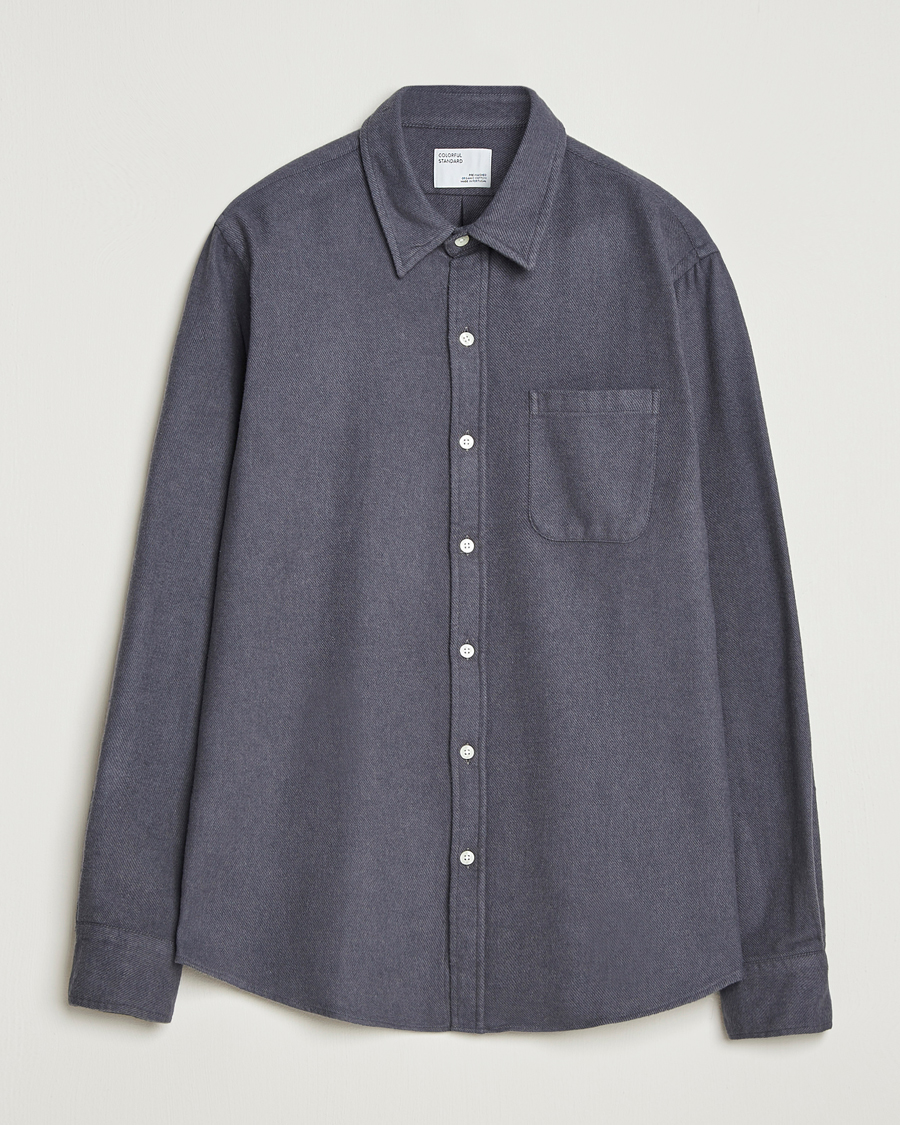 Homme | Chemises | Colorful Standard | Organic Flannel Shirt Lava Grey