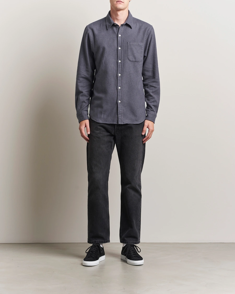 Homme | Chemises | Colorful Standard | Organic Flannel Shirt Lava Grey