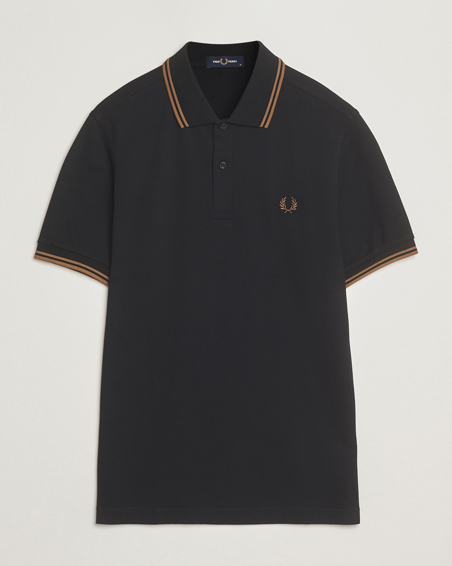 Homme | Polos | Fred Perry | Twin Tipped Polo Shirt Black