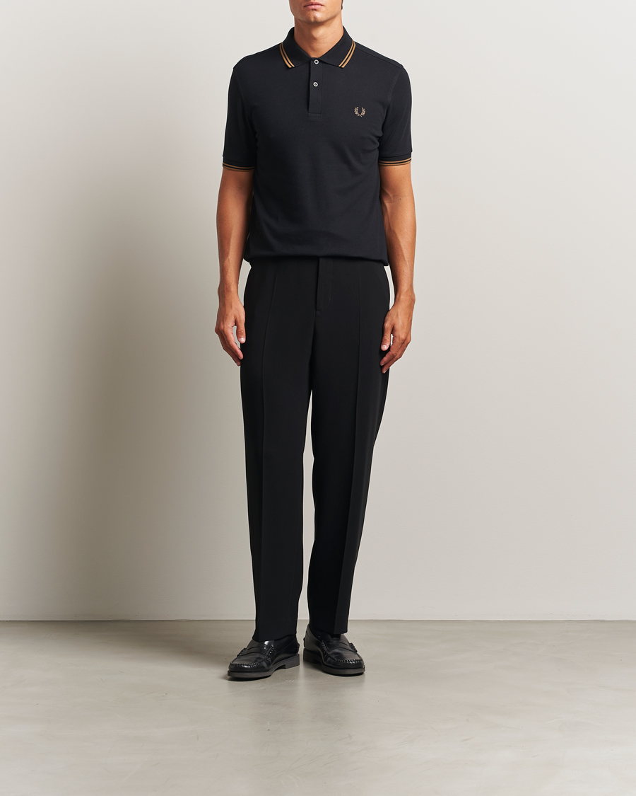 Homme | Polos | Fred Perry | Twin Tipped Polo Shirt Black