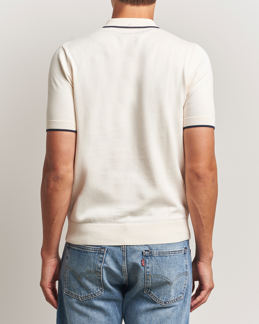 Homme | Polos | Fred Perry | Pique Knitted Tipped Polo Ecru