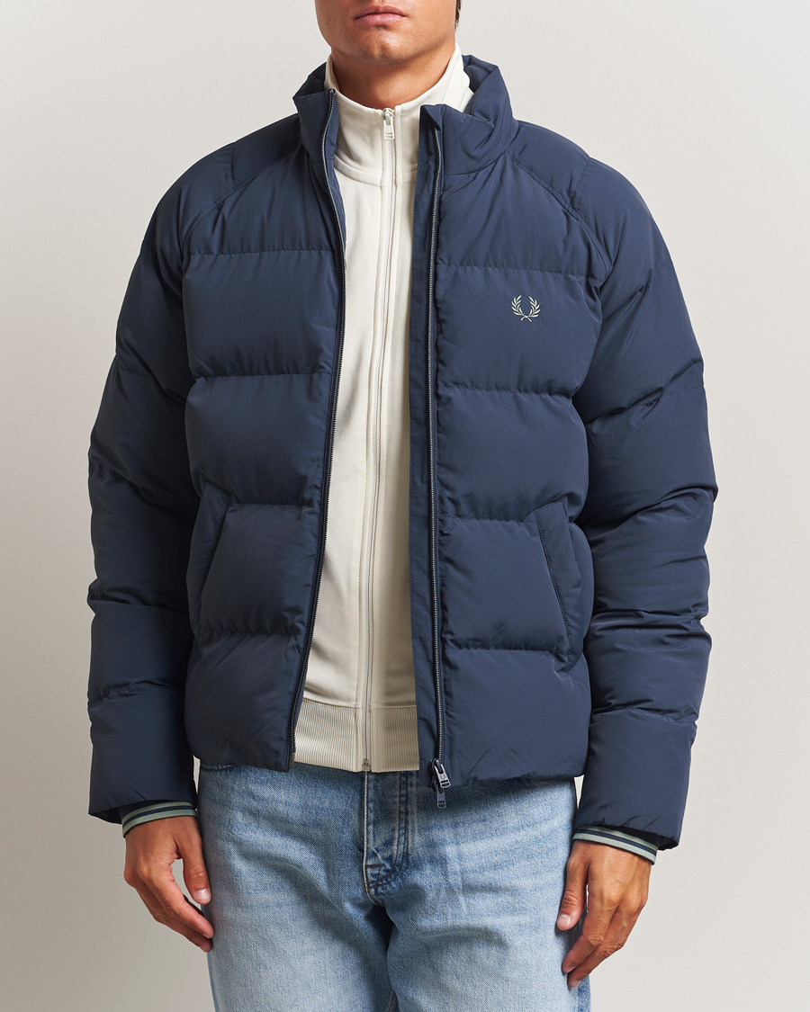 Homme | Manteaux Et Vestes | Fred Perry | Raglan Padded Down Jacket Dark Airforce