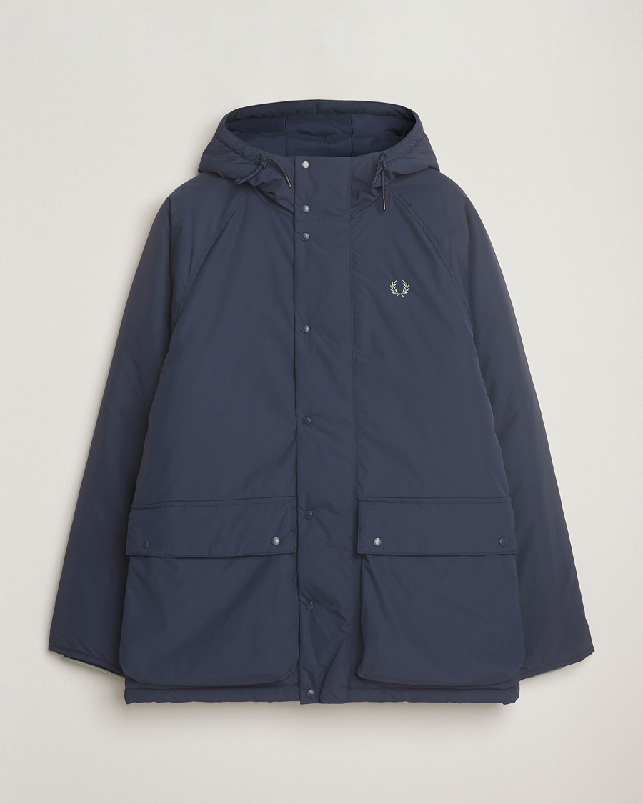 Homme | Manteaux Et Vestes | Fred Perry | Stockport Padded Hooded Jacket Dark Airforce