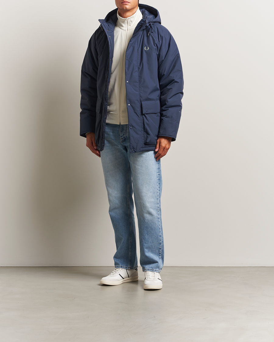 Homme | Manteaux Et Vestes | Fred Perry | Stockport Padded Hooded Jacket Dark Airforce