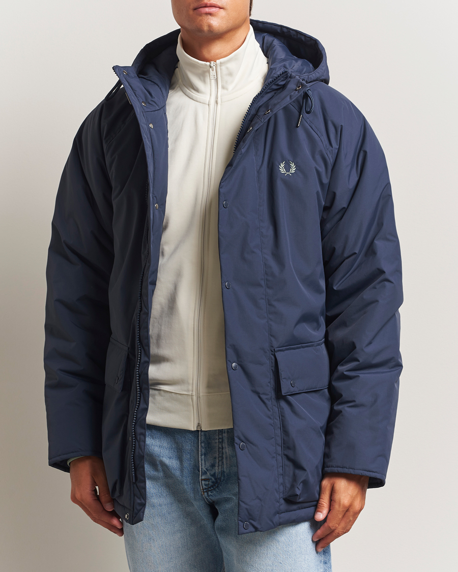 Homme | Manteaux Et Vestes | Fred Perry | Stockport Padded Hooded Jacket Dark Airforce