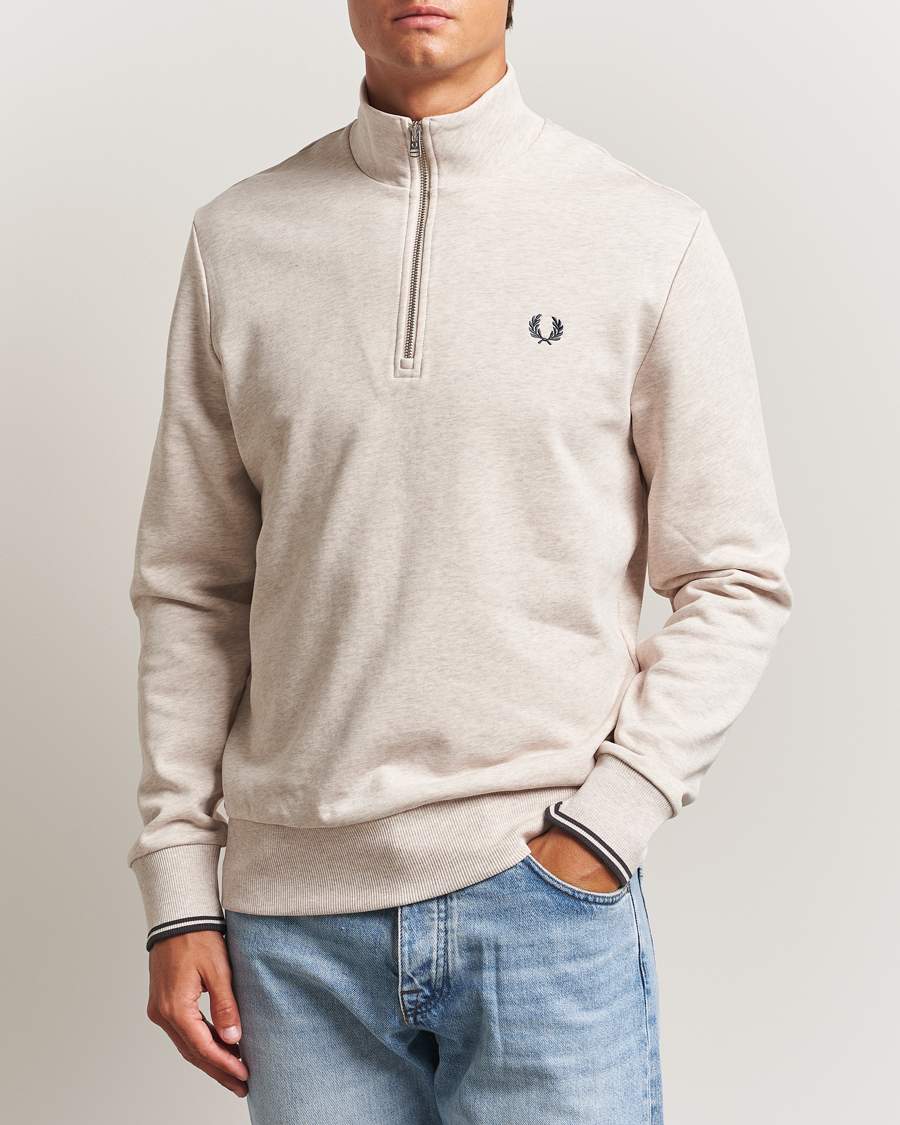 Homme | Pulls Et Tricots | Fred Perry | Half Zip Sweatshirt Porrigde Marl
