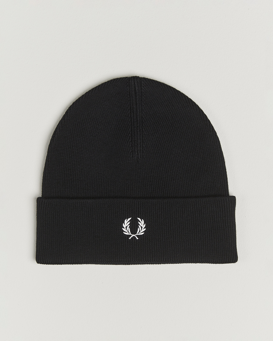 Homme | Fred Perry Merino Wool Beanie Black | Fred Perry | Merino Wool Beanie Black