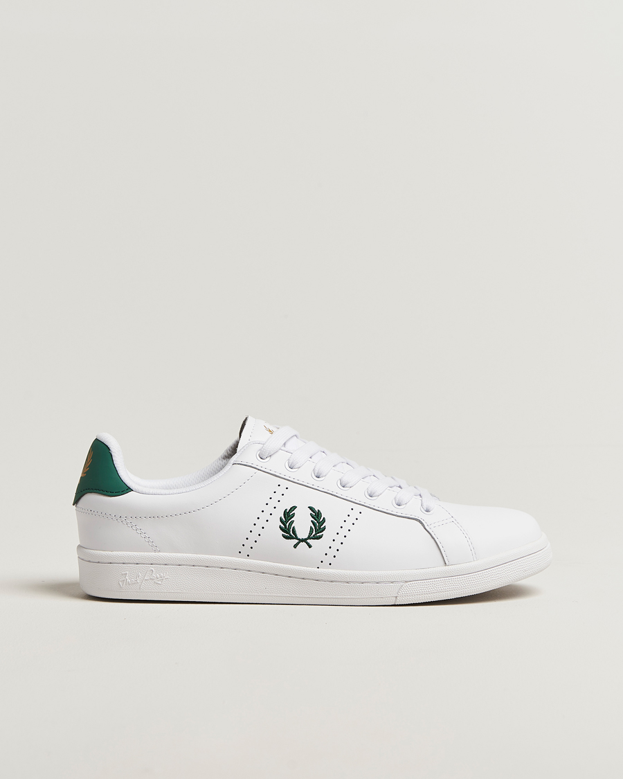 Homme | Baskets | Fred Perry | B721 Leather Sneakers White/Green