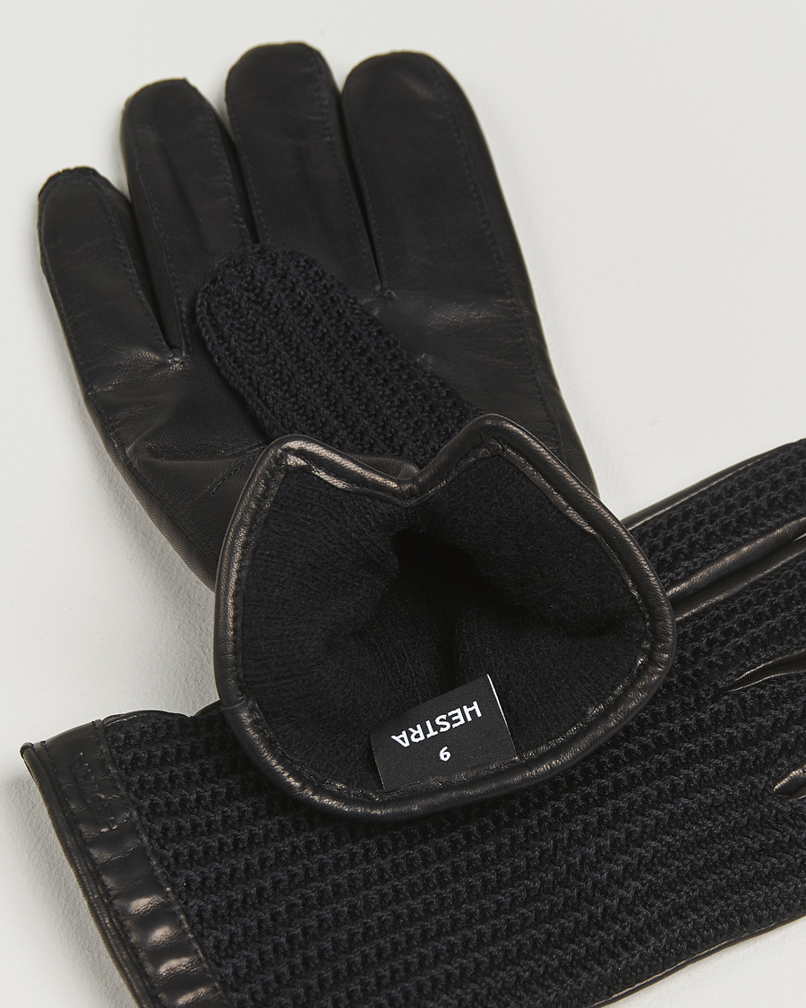 Homme | Hestra Adam Crochet Wool Lined Glove Black | Hestra | Adam Crochet Wool Lined Glove Black