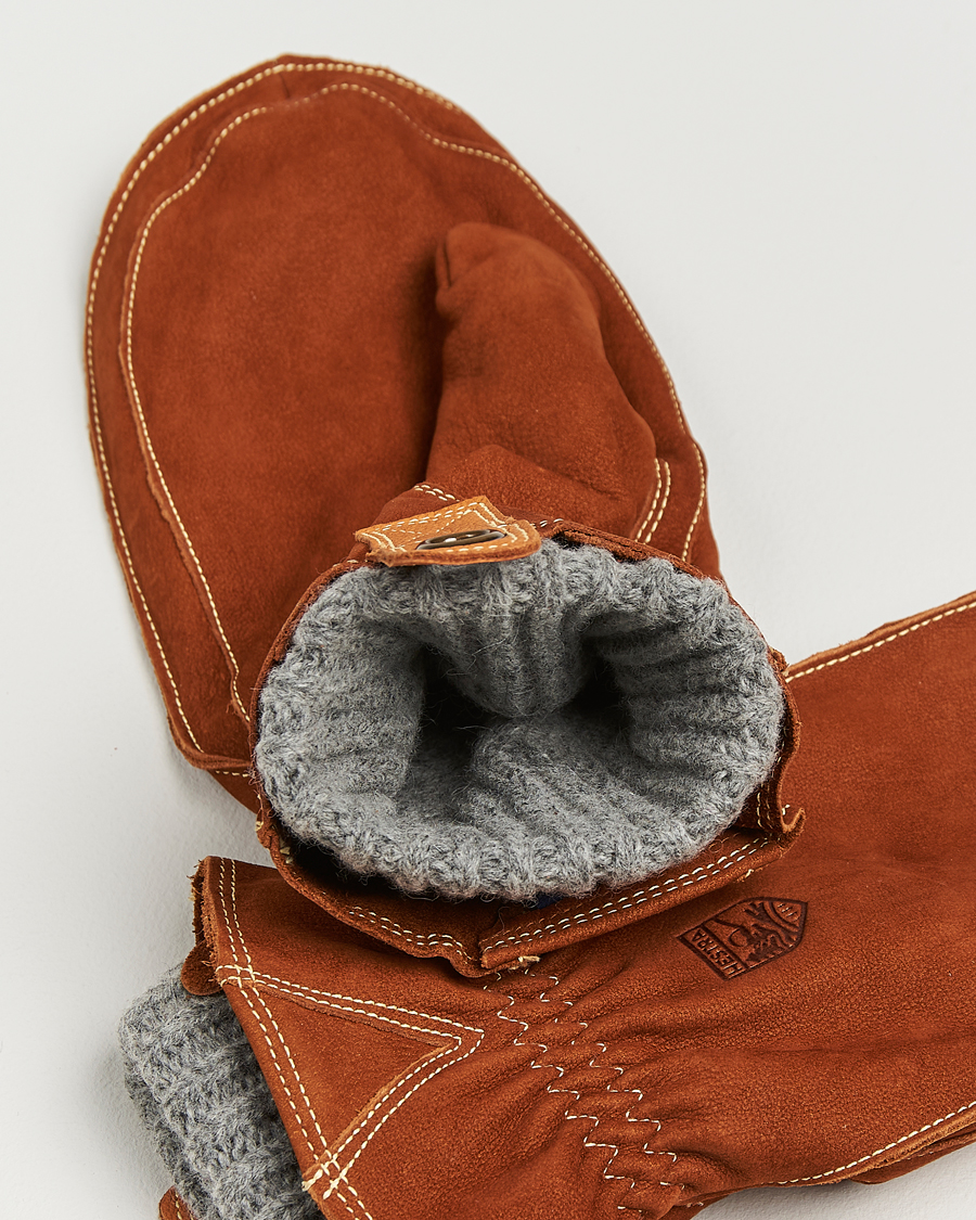 Homme | Gants | Hestra | Oden Nubuck Wool Lined Mitt Cognac