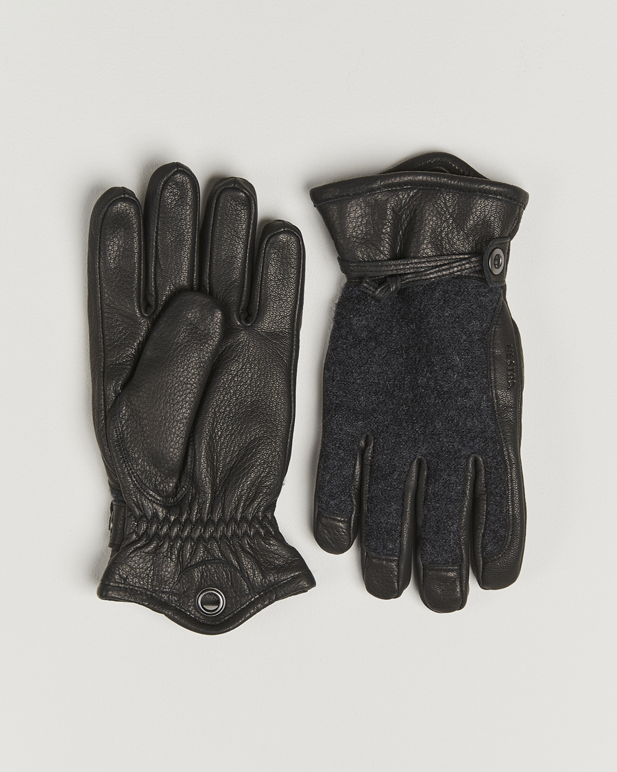 Homme | Gants | Hestra | Daniel Wool/Goat Leather Glove Charcoal/Black
