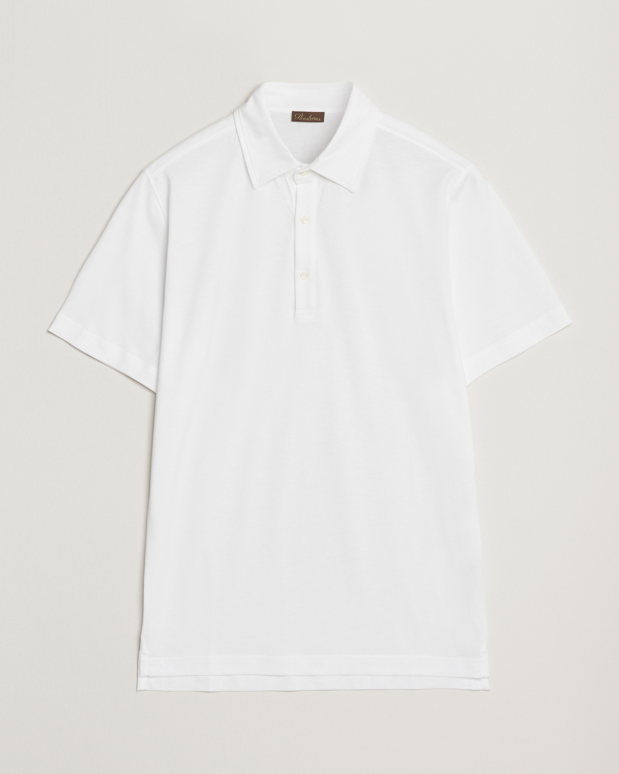 Homme | Polos | Stenströms | Supima Cotton Polo Shirt White