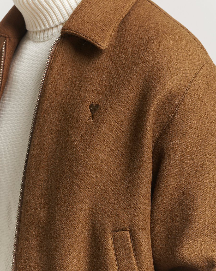 Homme | Manteaux Et Vestes | AMI | Boiled Wool Jacket Noisette