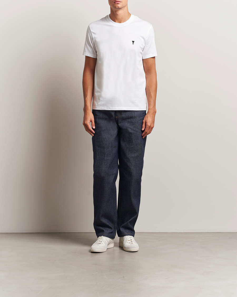 Homme | T-shirts | AMI | Contrast Heart Logo T-Shirt White