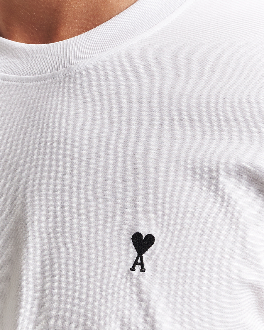 Homme | T-shirts | AMI | Contrast Heart Logo T-Shirt White