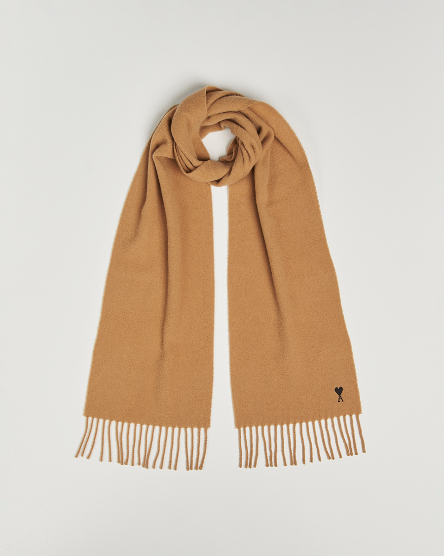 Homme | AMI Heart Logo Scarf Camel | AMI | Heart Logo Scarf Camel