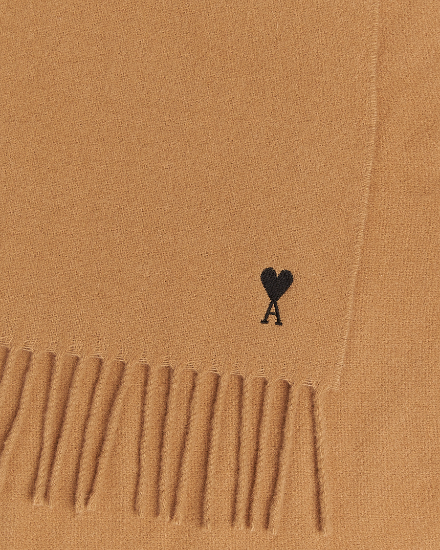 Homme | AMI Heart Logo Scarf Camel | AMI | Heart Logo Scarf Camel