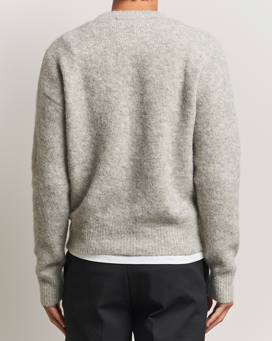 Homme | Pulls Et Tricots | AMI | Signature Alpaca Knitted Sweater Light Grey Melange