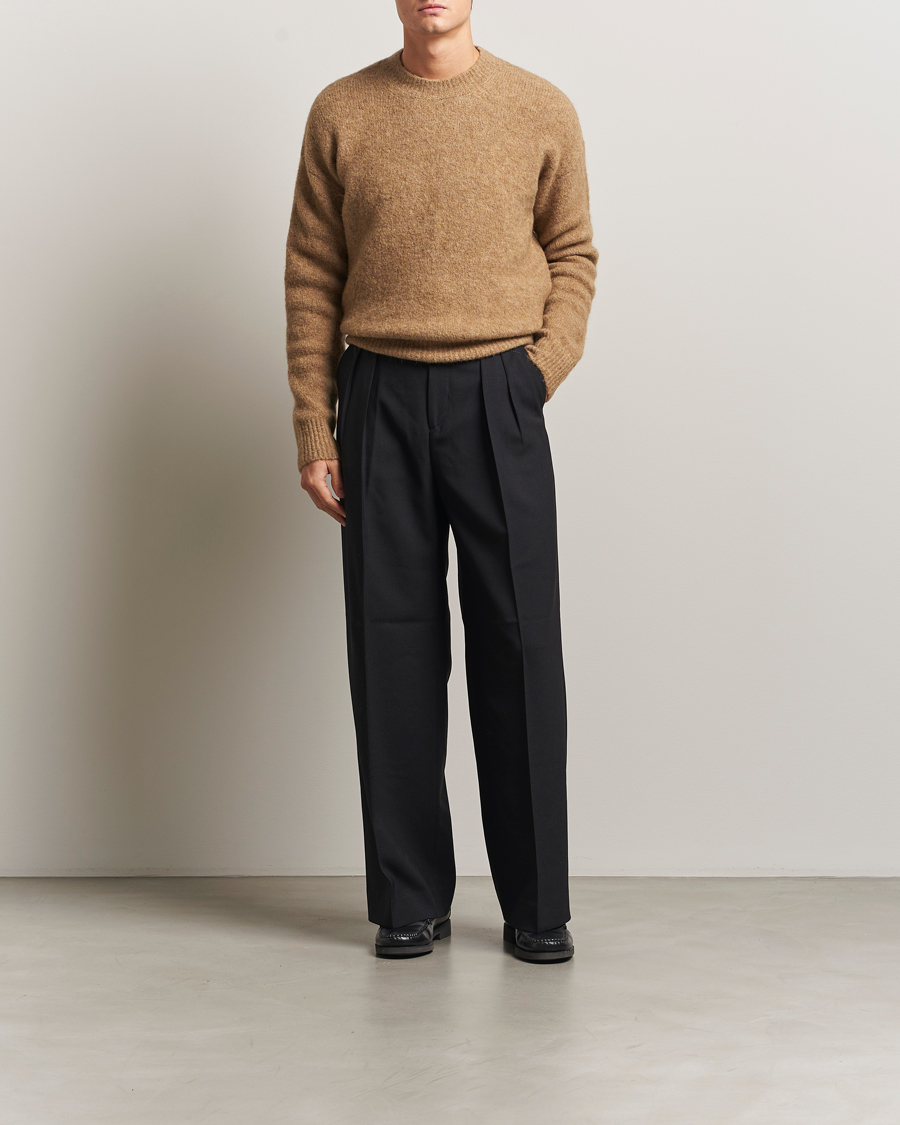 Homme | Pulls Et Tricots | AMI | Signature Alpaca Knitted Sweater Camel