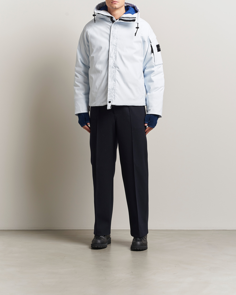 Homme | Manteaux Et Vestes | Stone Island | Short Parka Ice Jacket Sky Blue