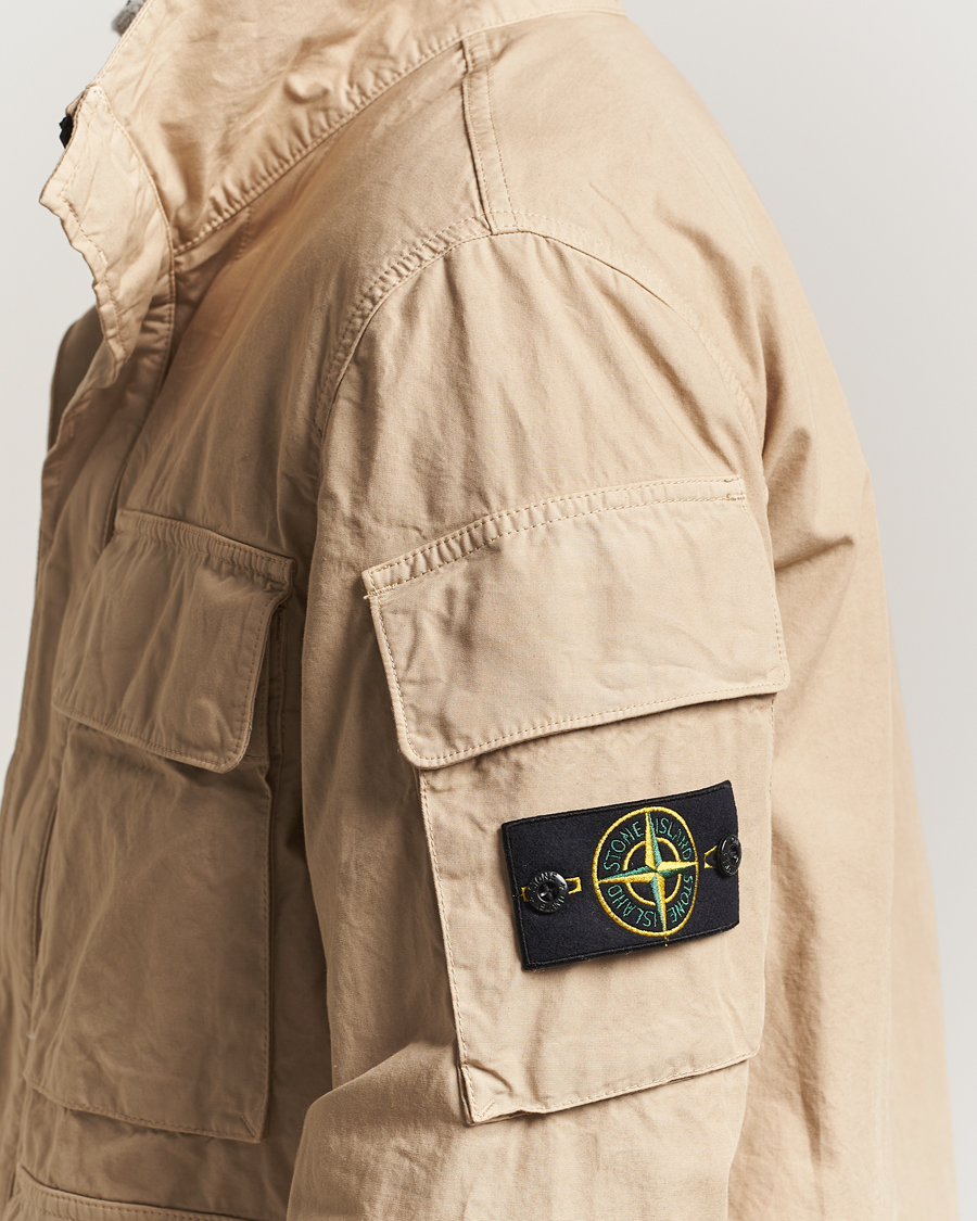 Homme | Manteaux Et Vestes | Stone Island | Canvas Weave Cotton Field Jacket Beige