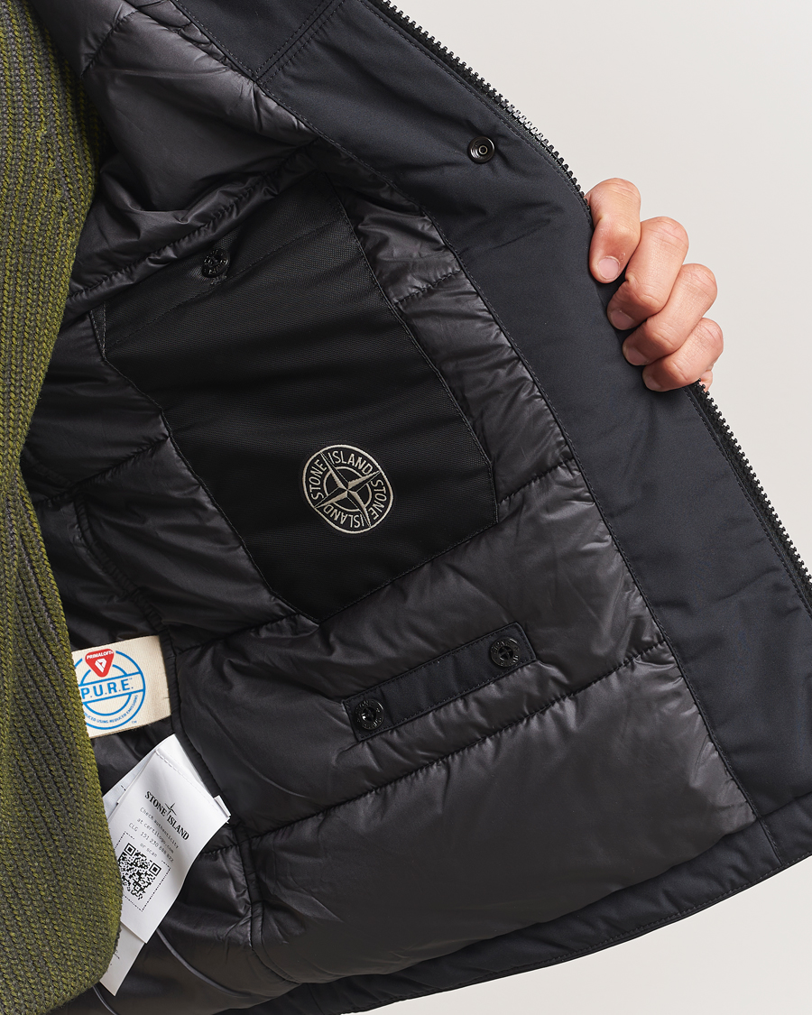Homme | Manteaux Et Vestes | Stone Island | Micro Twill Primaloft Padded Hood Jacket Black