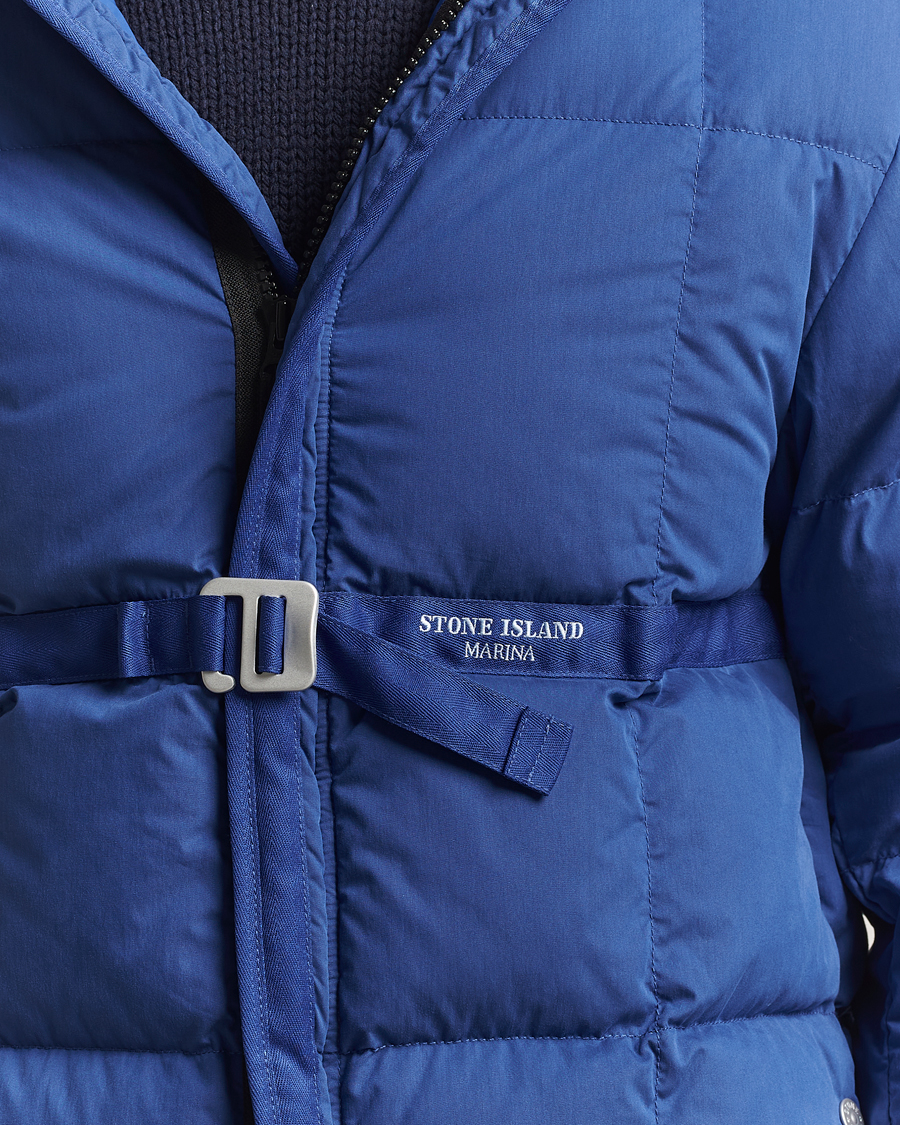 Homme | Manteaux Et Vestes | Stone Island | Marina Cotton/Nylon Tela Down Jacket Bright Blue