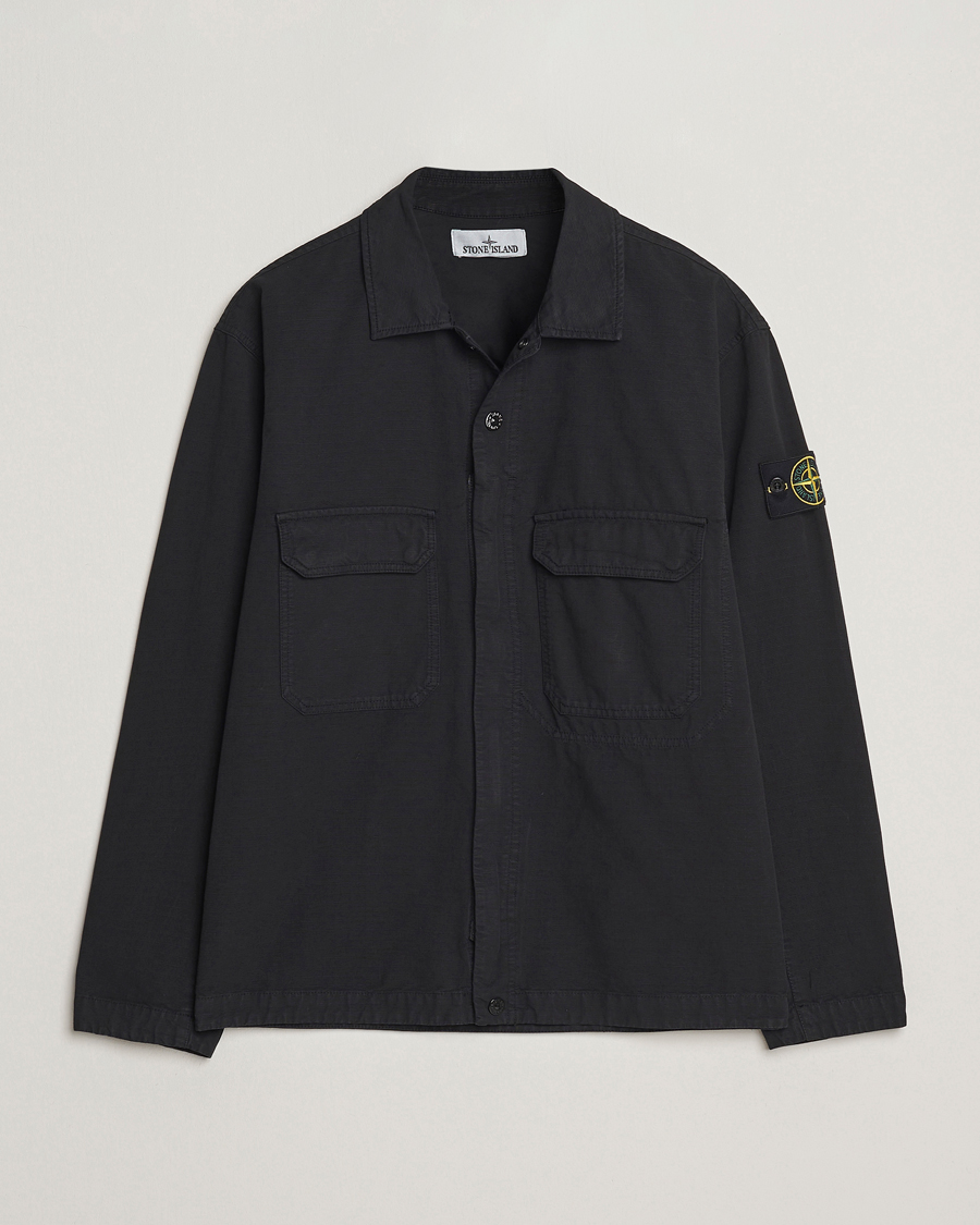 Homme | Chemises | Stone Island | Organic Cotton Ripstop Overshirt Black