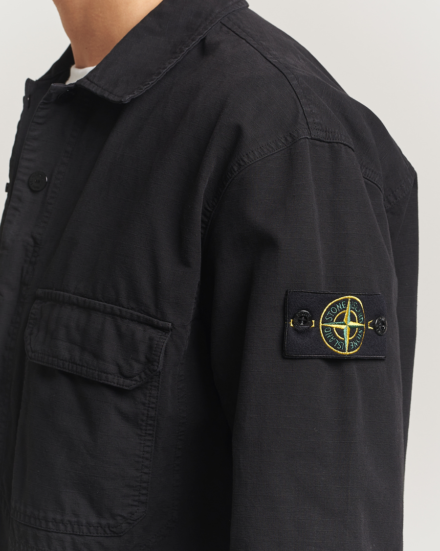 Homme | Chemises | Stone Island | Organic Cotton Ripstop Overshirt Black