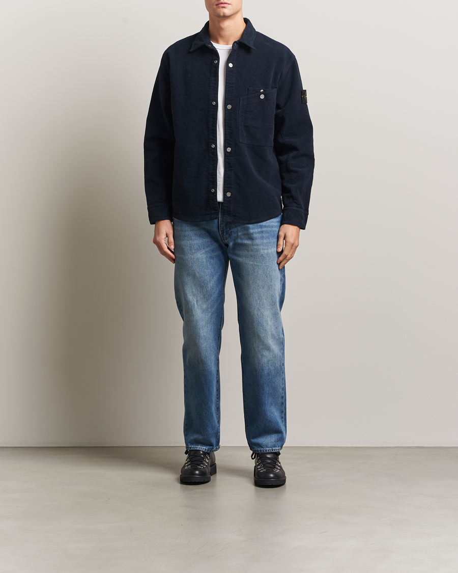 Homme | Chemises | Stone Island | Cotton Moleskin Overshirt Navy