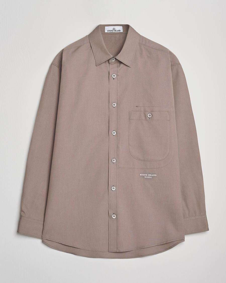 Homme | Chemises | Stone Island | Marina Organic Oxford Cotton Shirt Tobacco