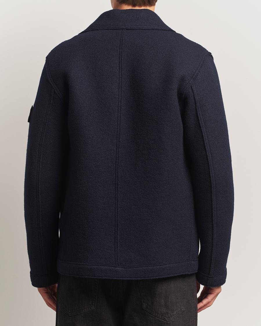 Homme | Manteaux Et Vestes | Stone Island | Double Breasted Felted Wool Peacoat Navy