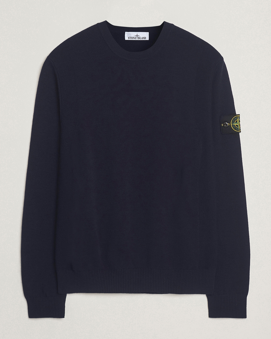 Homme | Pulls Et Tricots | Stone Island | Stretch Wool Knitted Jumper Navy