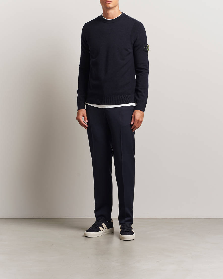 Homme | Pulls Et Tricots | Stone Island | Stretch Wool Knitted Jumper Navy