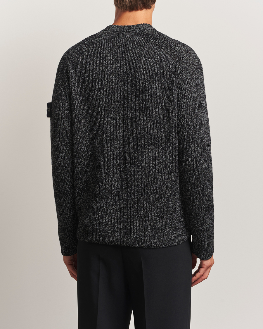 Homme | Pulls Et Tricots | Stone Island | Reflective Cotton Knit Crew Neck Black Melange