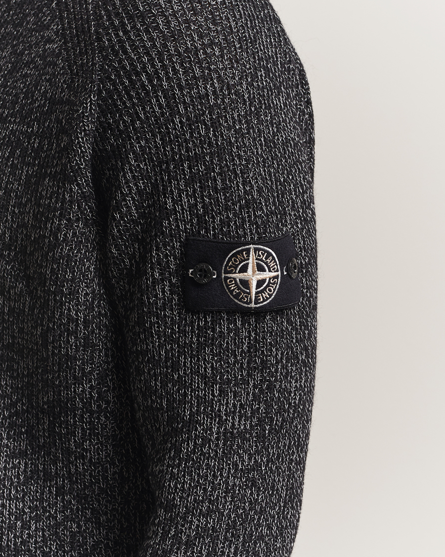 Homme | Pulls Et Tricots | Stone Island | Reflective Cotton Knit Crew Neck Black Melange