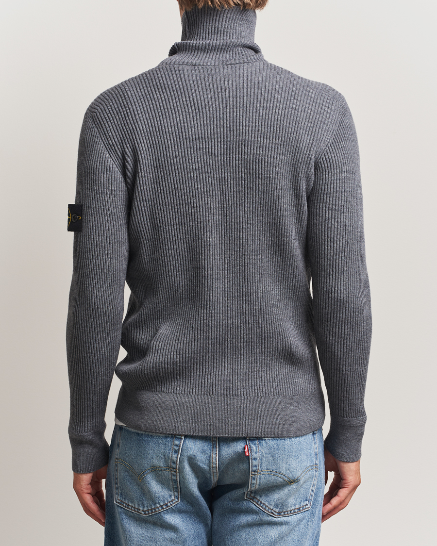 Homme | Pulls Et Tricots | Stone Island | Full Rib Wool Turtleneck Dark Grey
