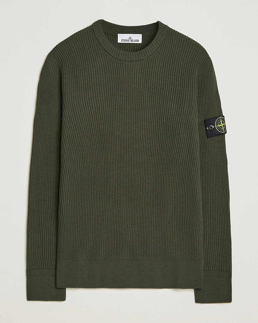 Homme | Pulls Et Tricots | Stone Island | Full Rib Crewneck Military Green