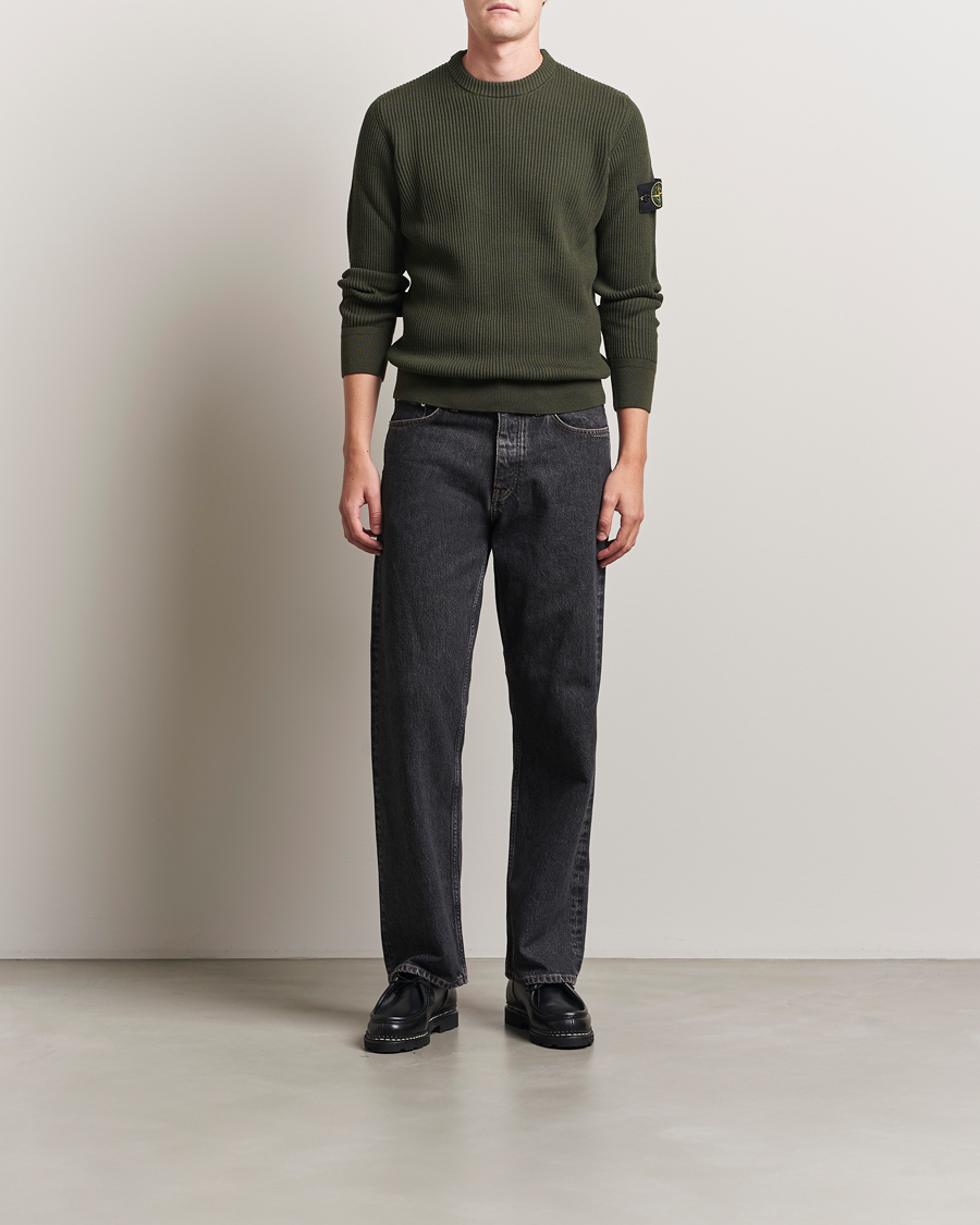 Homme | Pulls Et Tricots | Stone Island | Full Rib Crewneck Military Green